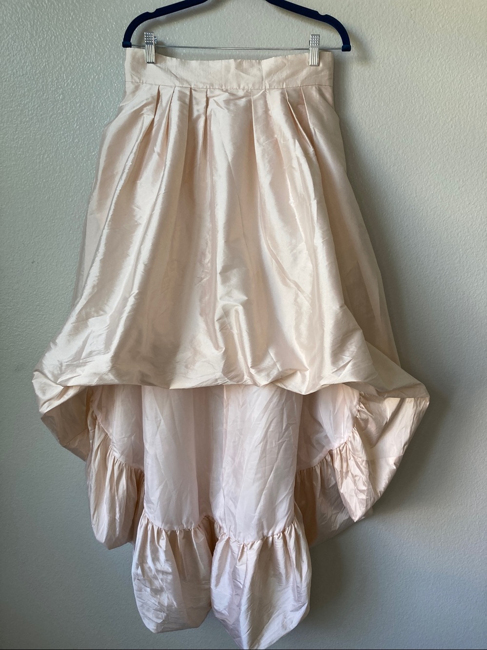 ASOS Style Cheat satin puff bubble hem high low skirt sz 8